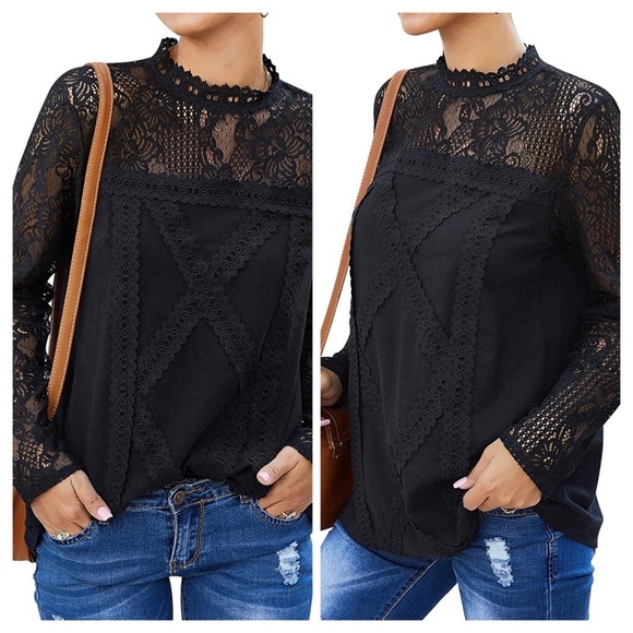 Tops - 🦚HP🦚 Boho lace long sleeve top